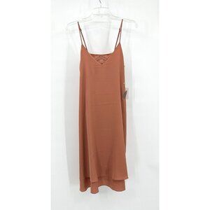 NEW FOREVER 21 slip dress lace satin midi sleeveless Y2K cami salmon pink S